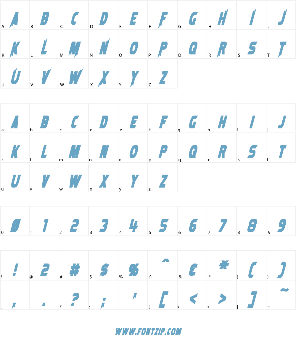 Laser Rod Font Character